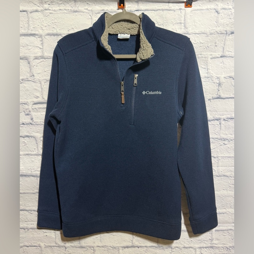 Men’s Columbia Terpin Point III Sweater Fleece Half-Zip Pullover, Navy, Small